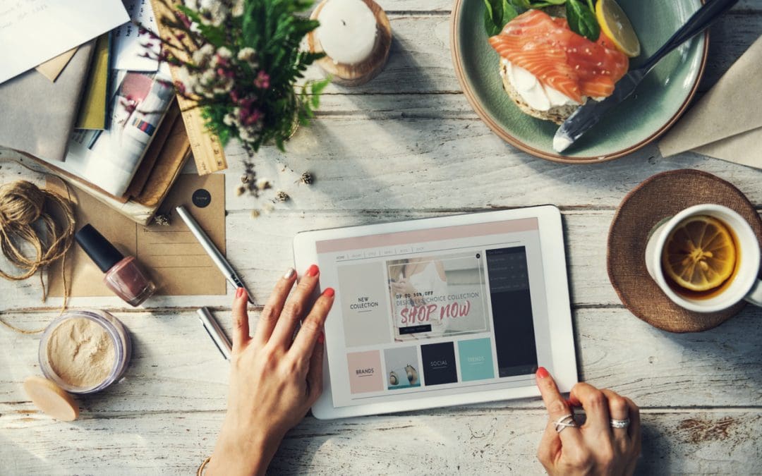 a woman shopping online