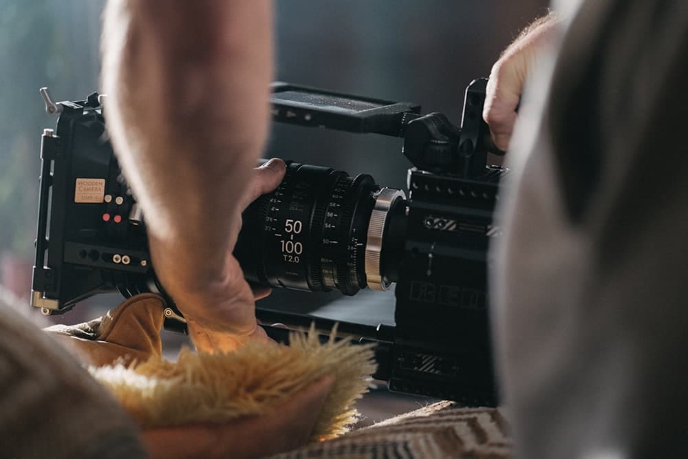 Holding a camera during a production