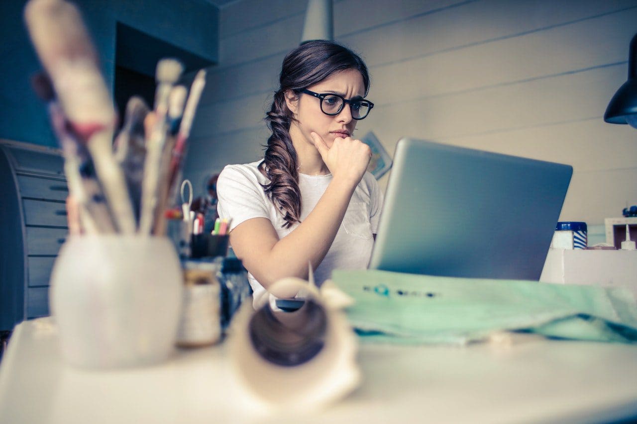 Girl doing research