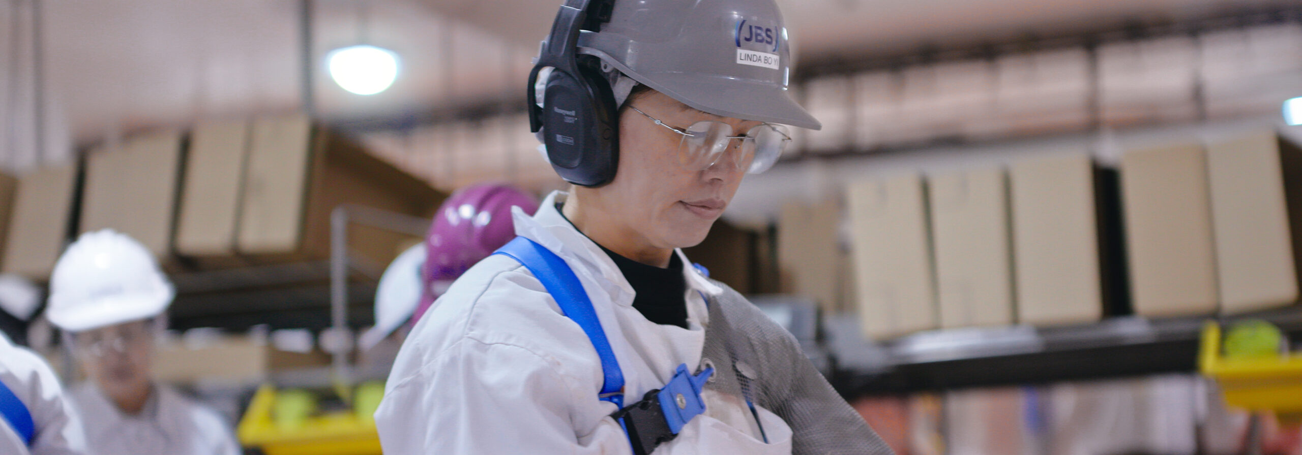 Factory worker working